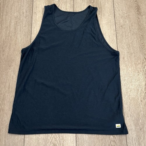 Vuori Navy Blue Heather Strato Tech Activewear Tank Top Herren Medium
