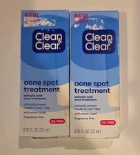 Clean Clear Acne Spot Treatment with Salicylic Acid Oil Free .75 oz 2 Pk 2027
