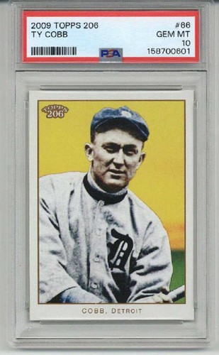 2009 TOPPS 206 TY COBB CARD DETROIT TIGERS PSA 10 LOW POP RARE