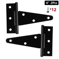 2 Pack/Set 4 Inch T-Strap Gate Hinges Heavy Duty Shed Barn Door Hinges Hardware