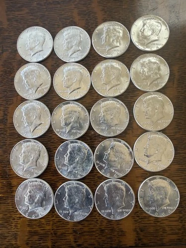 SILVER ONE ROLL Of BU 1964 90% KENNEDY HALF DOLLARS