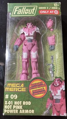 Fallout X-01 HOT ROD PINK POWER ARMOR 09 SERIES 2 TARGET MEGA MERGE BETHESDA 76