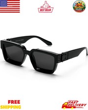 Retro Black Millionaire Sunglasses Luxury Square Designer Shades Men Women 2026