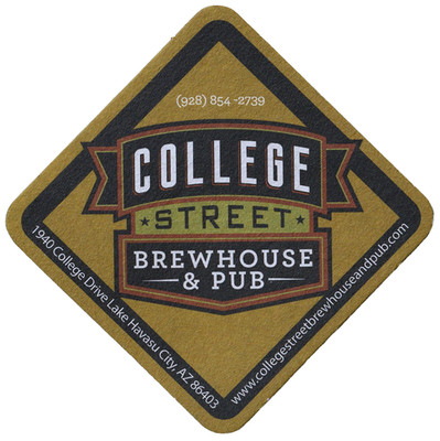 College Street Brewhouse & Pub Beer Coaster Lake Havasu City AZ