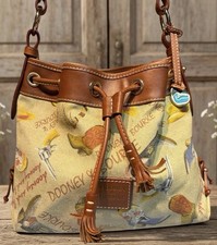 Dooney Bourke Brown Cowboy Cowgirl Western Country Texas Drawstring Bucket Bag