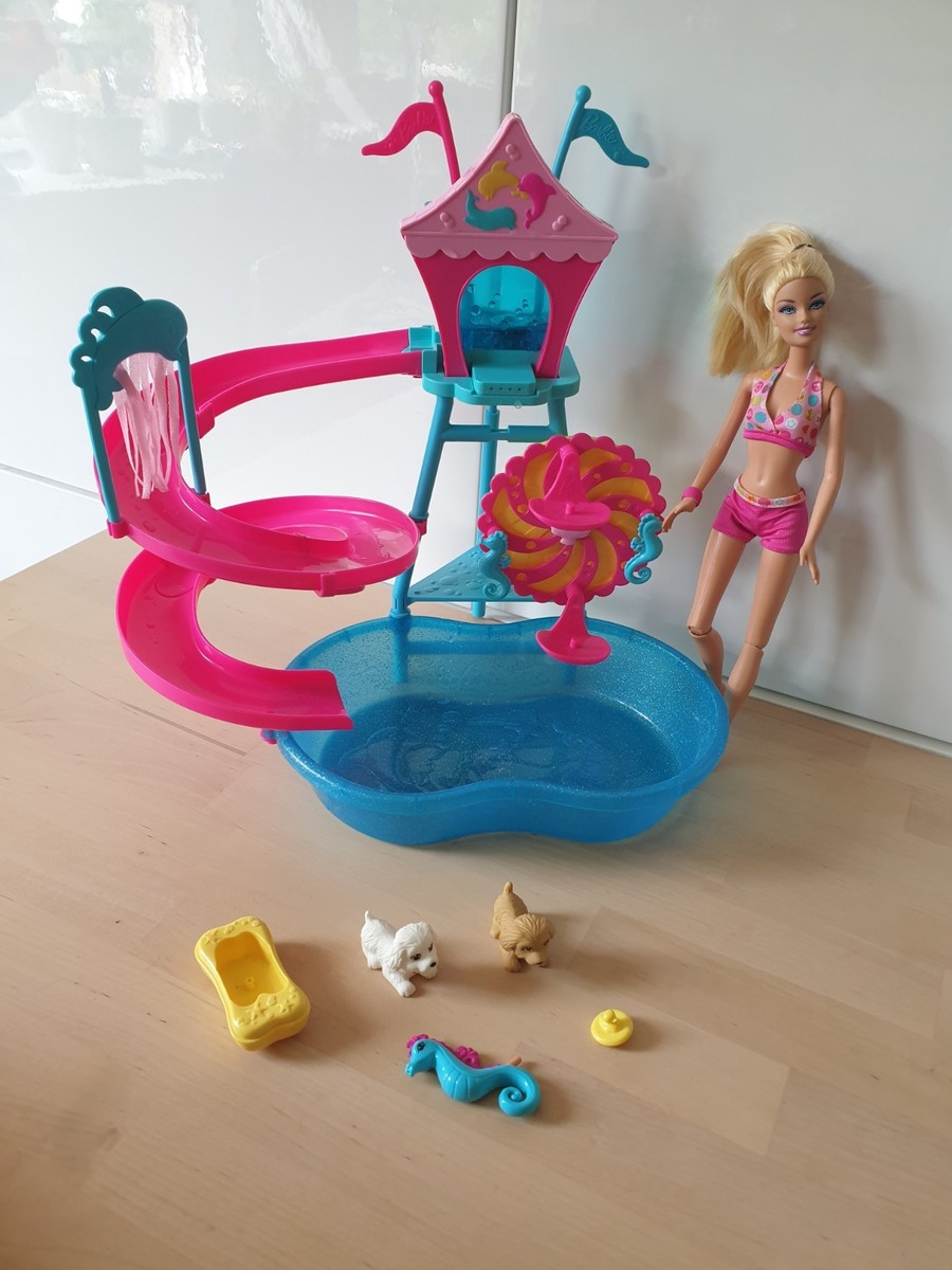 *ULTRA RARE* Barbie Family Puppy Water Park Playset V6982 2011
