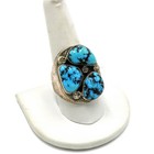 Southwest Sterling Turquoise Mother of Pearl Red Coral Rings Lot of 5 #S5651-5 — photo 2