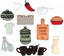 Dress It Up IN THE KITCHEN (12) DECORATIVE BUTTONS scrapbooking crafts journals