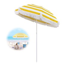 UPF 50 Umbrella Outdoor Patio, Beach Umbrella with Fringe, Pool Table Umbrella