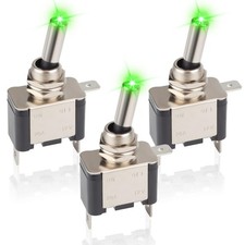 3 Pcs Led Lighted Rocker Toggle Switch 12v Spst 3 Pin 2 Position Onoff