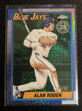 2025 Topps Update Series Alan Roden Rookie Silver Pack 1990 Chrome RC Green /99