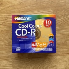 Memorex Cool Colors CD-R 10 Pack 700MB 80min 48x Recordable Blank Discs New