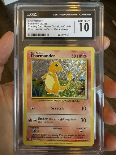 Charmander HOLO CGC 10 001/034 Trading Card Game Classic Holo 🔥