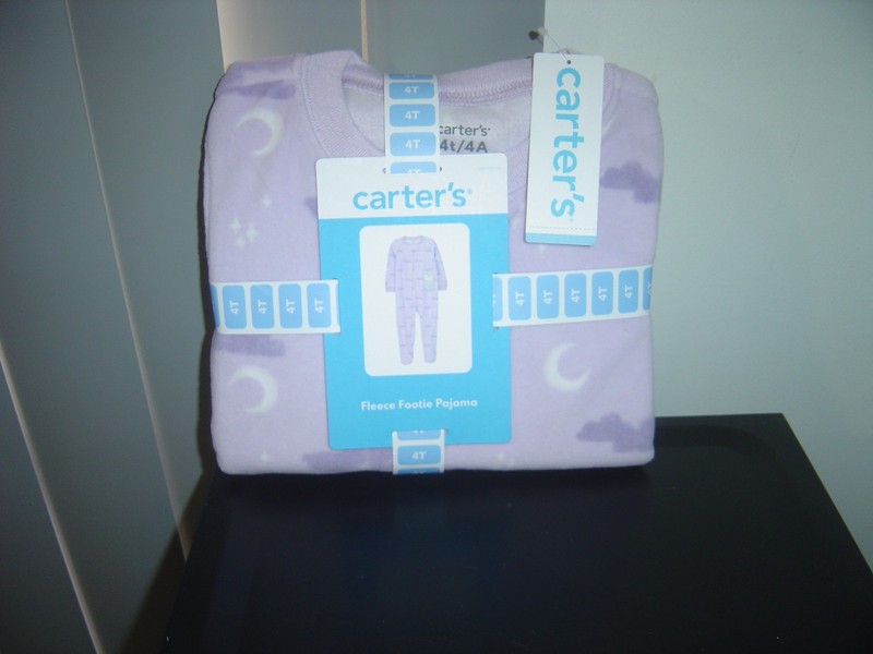 New Carters One Piece Pajamas Girls Size 4T Purple with Owls