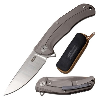 MTech USA Evolution Manual Folding Knife-Titanium Handle-Ball Bearing Pivot-Clip