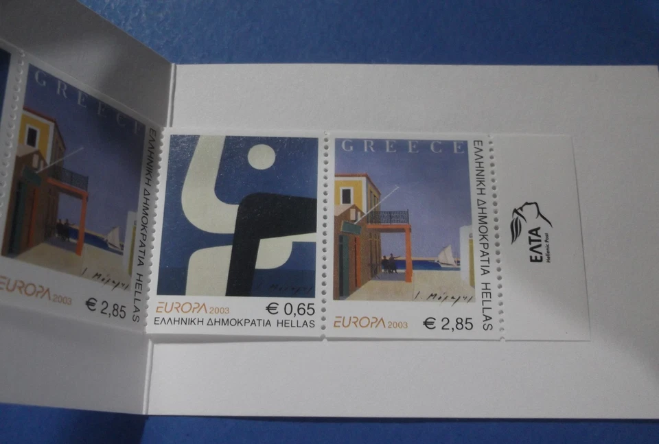 Greece EUROPA CEPT 2003 "Poster Art Moralis" booklet with 2 imperforate Sets MNH - Image 4 of 4