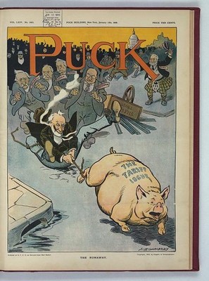 Photo:Washington DC US 1909 Tariff Issue Pig Joseph G Cannon Puck Cartoon
