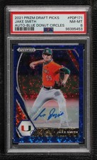 2021 Panini Prizm Draft Picks Blue Donut Circle 1/25 Jake Smith PSA 8 Auto 0e2x