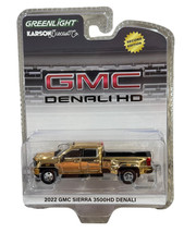 Greenlight GOLD CHROME CHASE 2022 GMC Sierra DENALI Dually White 1/64 51678-B