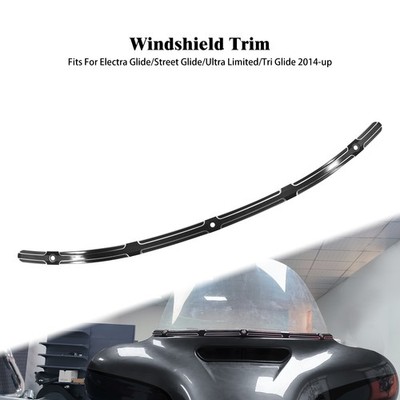 Schwarz Batwing Windschutzscheibe Trim Für Harley Touring Street Electra Glide
