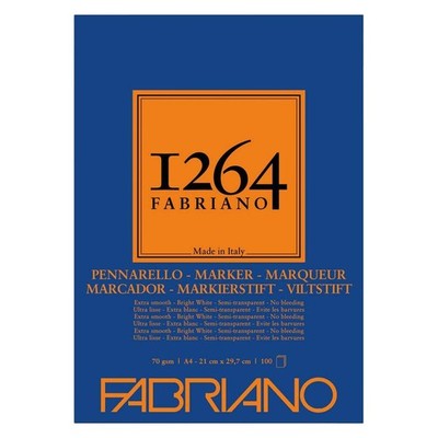 Fabriano 1264 Marker Zeichenpapierblock: 21 x 29,7 cm, 100 Blatt, A4