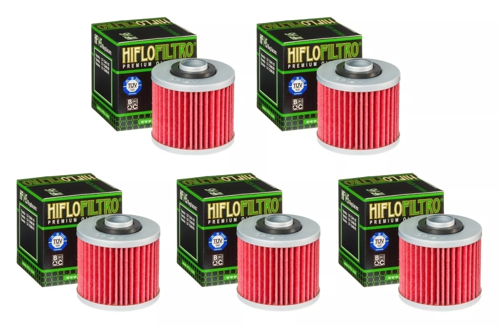Hiflofiltro Oil Filters x5 Fits YAMAHA XVS125 DRAG STAR (2000 to 2004)