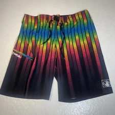 Body Glove Vapor Skin Board Swim Trunks Men’s Sz 36 Green Blue Tetris