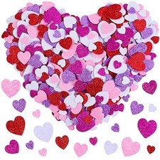 600 Pieces Foam Heart-Shaped Self Red, Hot Pink, Pink, White, Light Purple