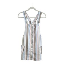 BDG Urban Outfitters Lollipop Striped Denim Skirtall Overall Dress Women's XS