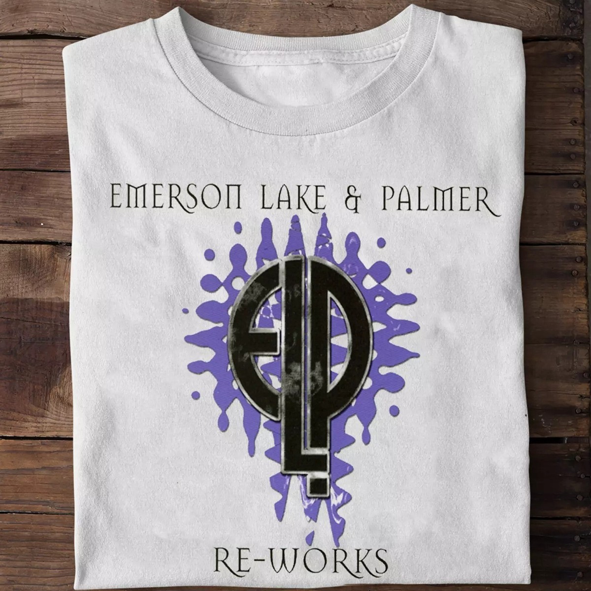 Elp Emerson Lake and Palmer Re- Works Short Sleeve White T-Shirt