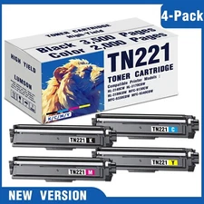 TN221 TN225 Toner Cartridge Set for Brother MFC-9340CDW HL-3170CDW (4 Pack)