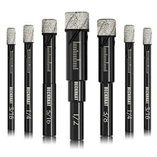 7 Piece Diamond Drill Bits Set Core Drill Bits for Hard Materials - Tiles Cer...