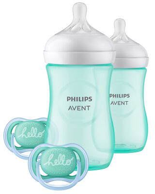 Philips Avent Teal Natural Bottle and Ultra Air Pacifier Gift Set 3 Count