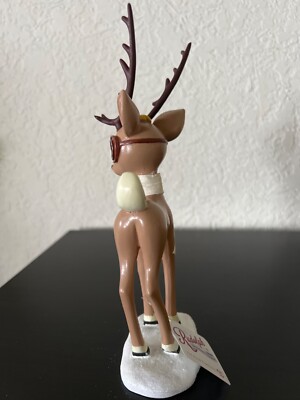 Department 56 Snowbabies Rudolph la renna dal naso rosso avvolta statuetta, 12 cm, multicolore