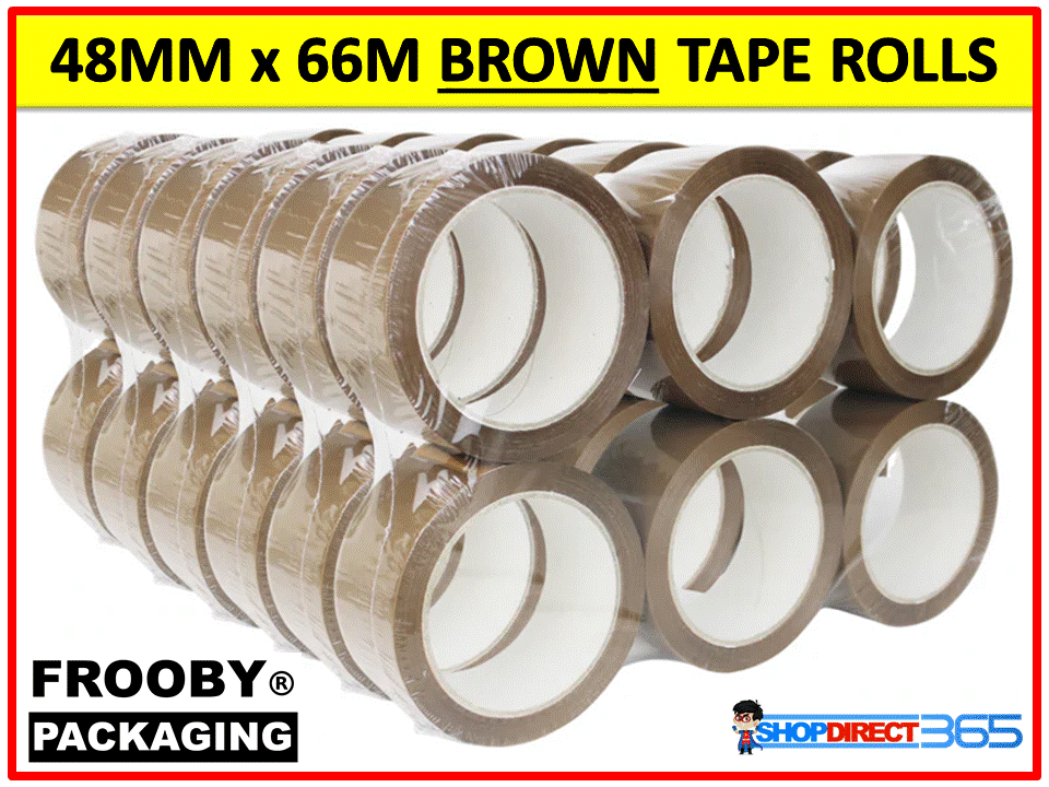 LONG LENGTH PACKING TAPE STRONG BROWN / CLEAR / FRAGILE 48mm x 66M