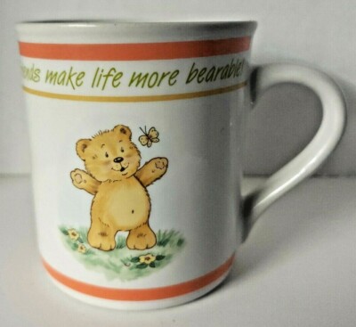 Vintage 1987 ''Friends Make Life More Bearable'' Coffee Mug Cup By Current