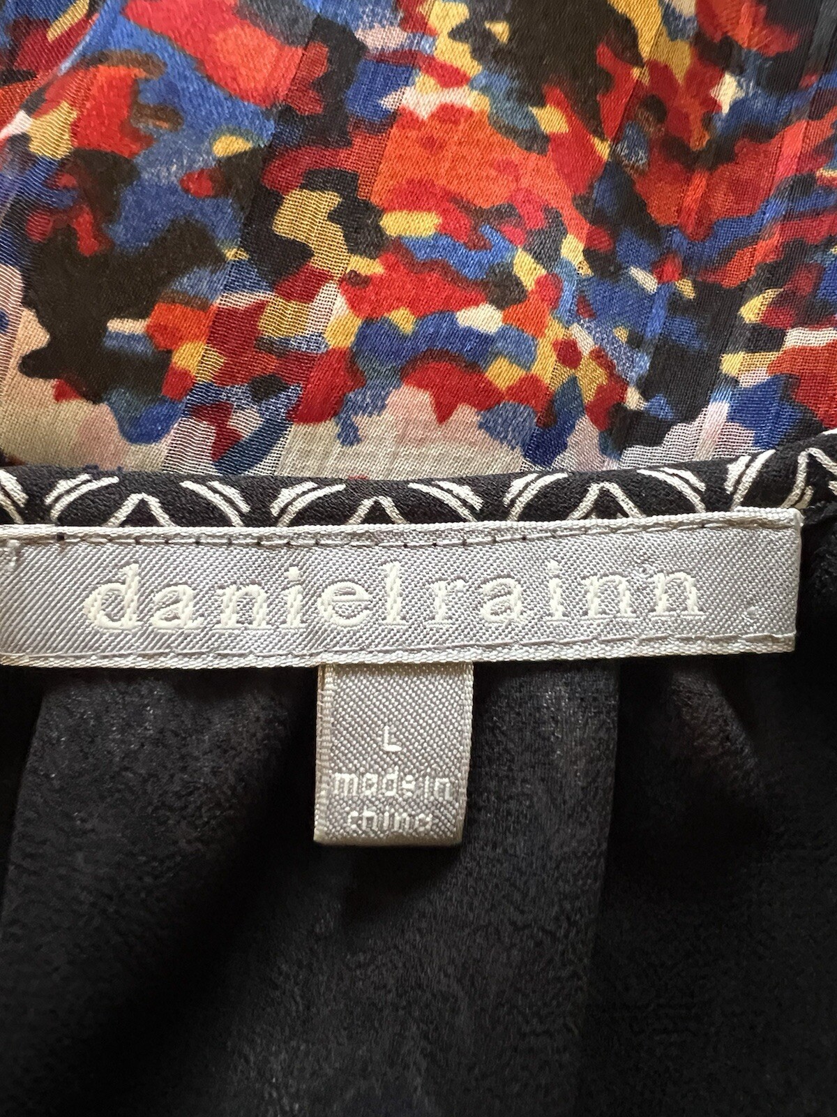 Daniel Rainn Colorful Blouse Size L Paisley Boho Tunic Cottagecore Lightweight