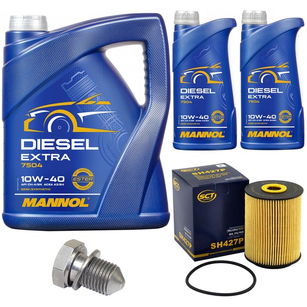 MotoröL Set Mannol Defender 10W-40 7 Liter + ÖLfilter + Schraube FüR VW Touareg-image