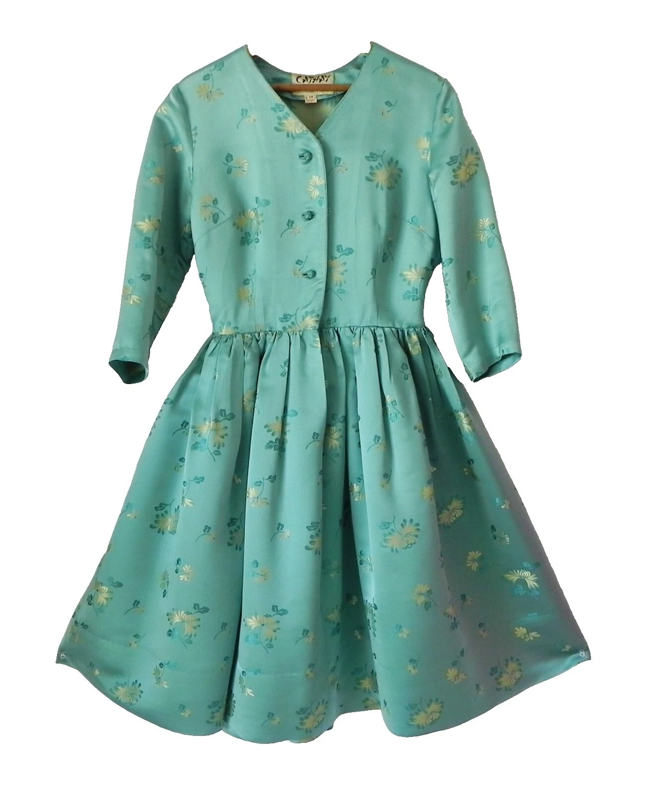 Mezcla de seda Vestidos Vintage Multi-Color 1950s para Mujer