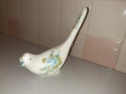Vintage Fenton Milk Glass Hand Painted Bird by Sue Foster 5.2" tall x 5" x 2.1"