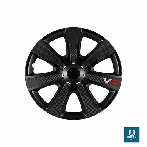 Copricerchi Chromia 16" per adattarsi a Hyundai Ix 35 Set di 4 in carbonio nero - Foto 2 di 5