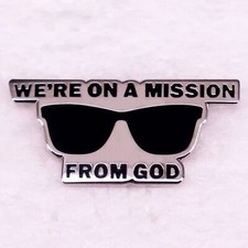 Blues Brothers We're On a Mission From God Enamel Pin Hat Backpack Badge Brooch