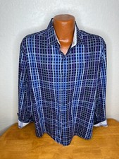 Men's tasso elba Contrast Collar L/S Button Front Shirt 17-17.5 XL