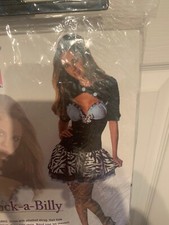 New Secret Wishes Rock-A-Billy Costume Adult Size Medium Dress Shrug Hair  Bow