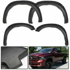 Fit For 2009-2022 Dodge Ram 1500 Black Pocket Style Rivet Bolt On Fender Flares