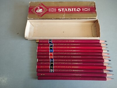 12 VINTAGE -  VINTAGE  Schwan Stabilo--НВ   PENCILS -GERMANY --RARE