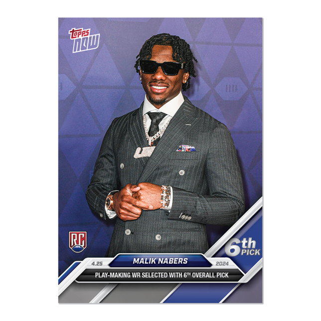 Malik Nabers - RC 2024 NFL Draft TOPPS NOW Card D-4 - 6th Pick Giants - PRESALE!
