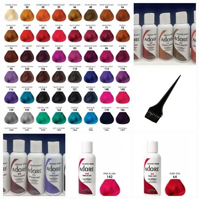 ADORE SEMI PERMANENT HAIR COLOUR / HAIR DYE ALCOHOL FREE 118ml