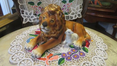 CUTE Herend Kingdom Classic Lion with Lamb Signed & Numbered Porcelain Figurine