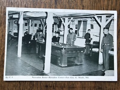 Recreation Room Reception Center Fort Geo G Meade Maryland Postcard